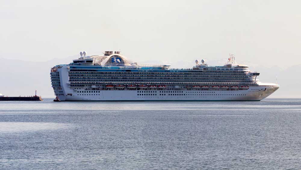 Image:Bahamas-flagged cruiseship Ruby Princess where six crew were evacuated when it was berthed off Botany Bay in Australia. Image: stock photo Getty Images