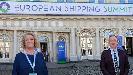 Image:Nautilus assistant general secretary Sascha Meijer and head of international relations Danny McGowan at the 2025 European Shipping Summit in Brussels.