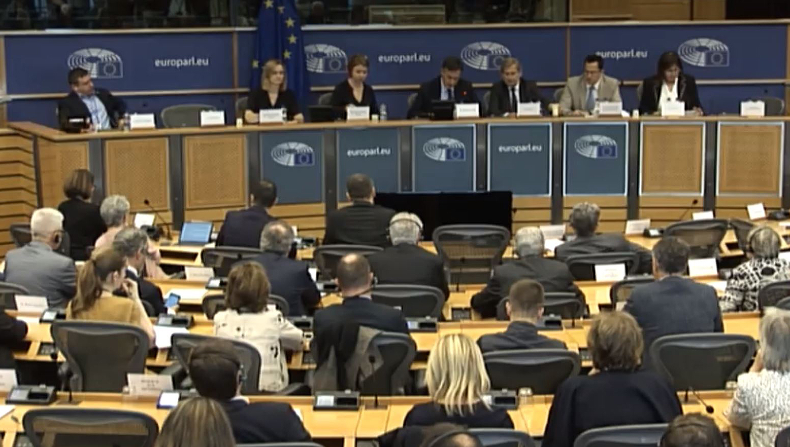 Image:The European Parliament committee of foreign affairs meeting underway on Wednesday 29 May 2019. Image EPTV