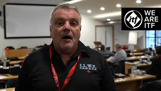 Image:Lahay: we must accept our responsibility as a leading adopter of the Maritime Labour Convention to enforce seafarers repatriation and duration of employment standards. Image: ITF 