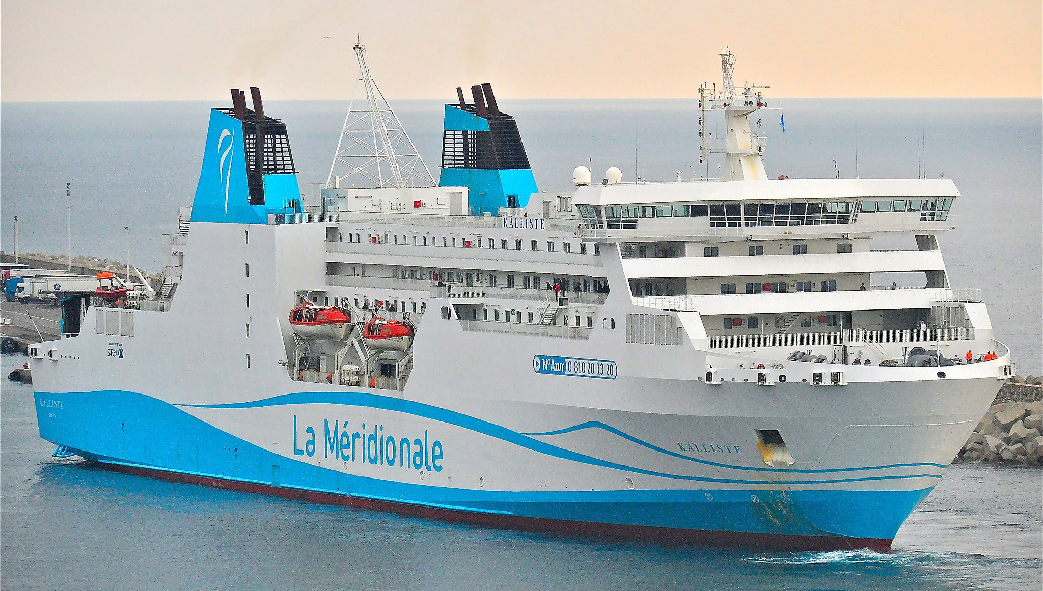 Image:La Méridionale vessel Kalliste arriving in Bastia, 2012. Image: Wikimedia Commons - Louis Moutard-Martin