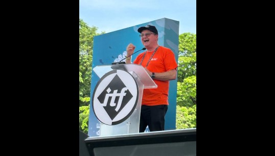 Image:The ITF Seafarers' Expo, held to give maritime workers the opportunity to learn about their rights and the support available to them, also marked 75 years of campaigning on Flags of Convenience. Image: Nautilus International