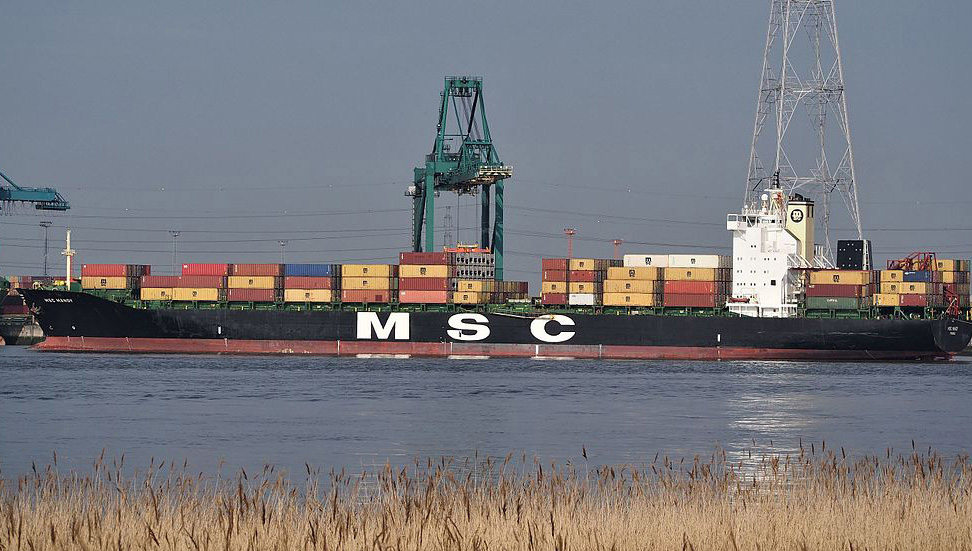 Image:Containership MSC Mandy. Image: Wiki Commons