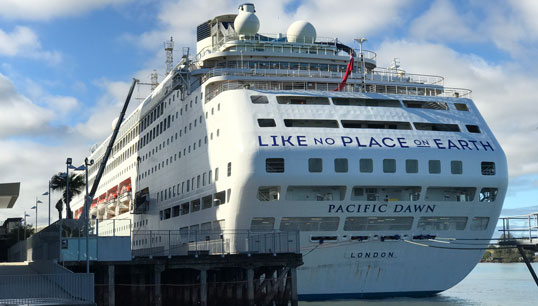 Image:Pacific Dawn portside in 2017. Image: Wikimedia Commons.
