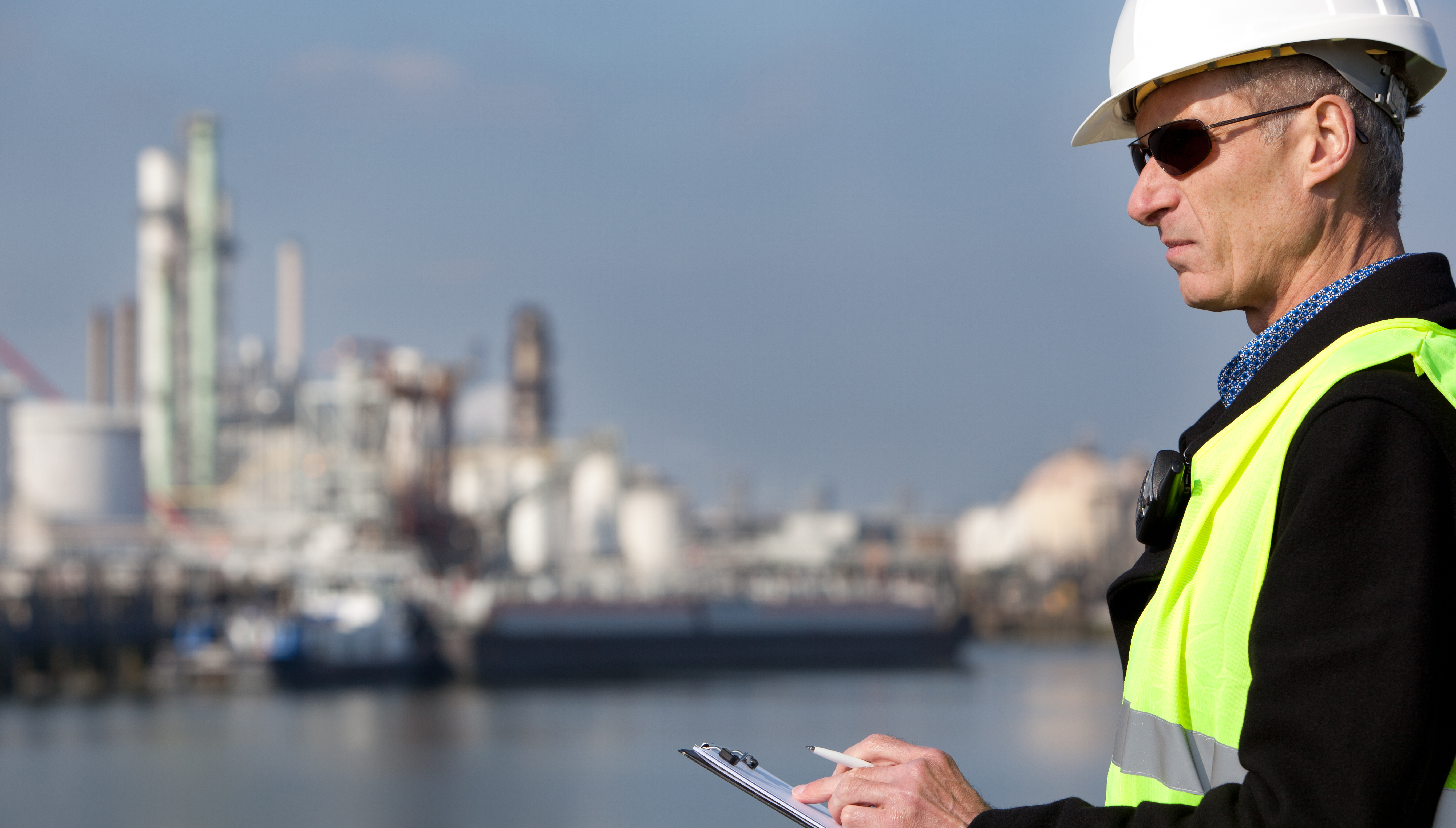 Image:Inspectors may terminate an inspection if it is not safe to continue while complying with the PPE requirements of the vessel or its operator, says the OCIMF. Image: petrochemical inspector, Getty Images
