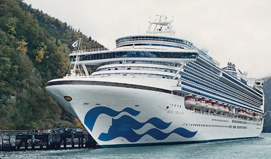 Image:Ruby Princess:  cruise ship instructed to move from Sydney Harbour to Port Kembla, an industrial hub in New South Wales, following an outbreak of Covid-19  onboard.