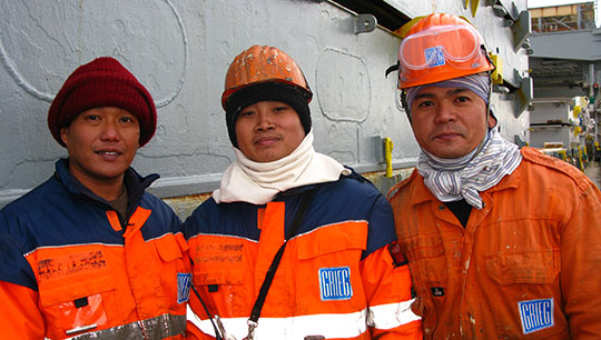 Image:Top priority: Some 730,600 Filipino seafarers are in line for the priority jabs. Image: Danny Cornelissen