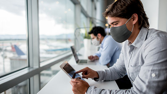 Image:Departure lounge: Several countries are now demanding proof of negative Covid tests prior to travelers arriving at their borders. 