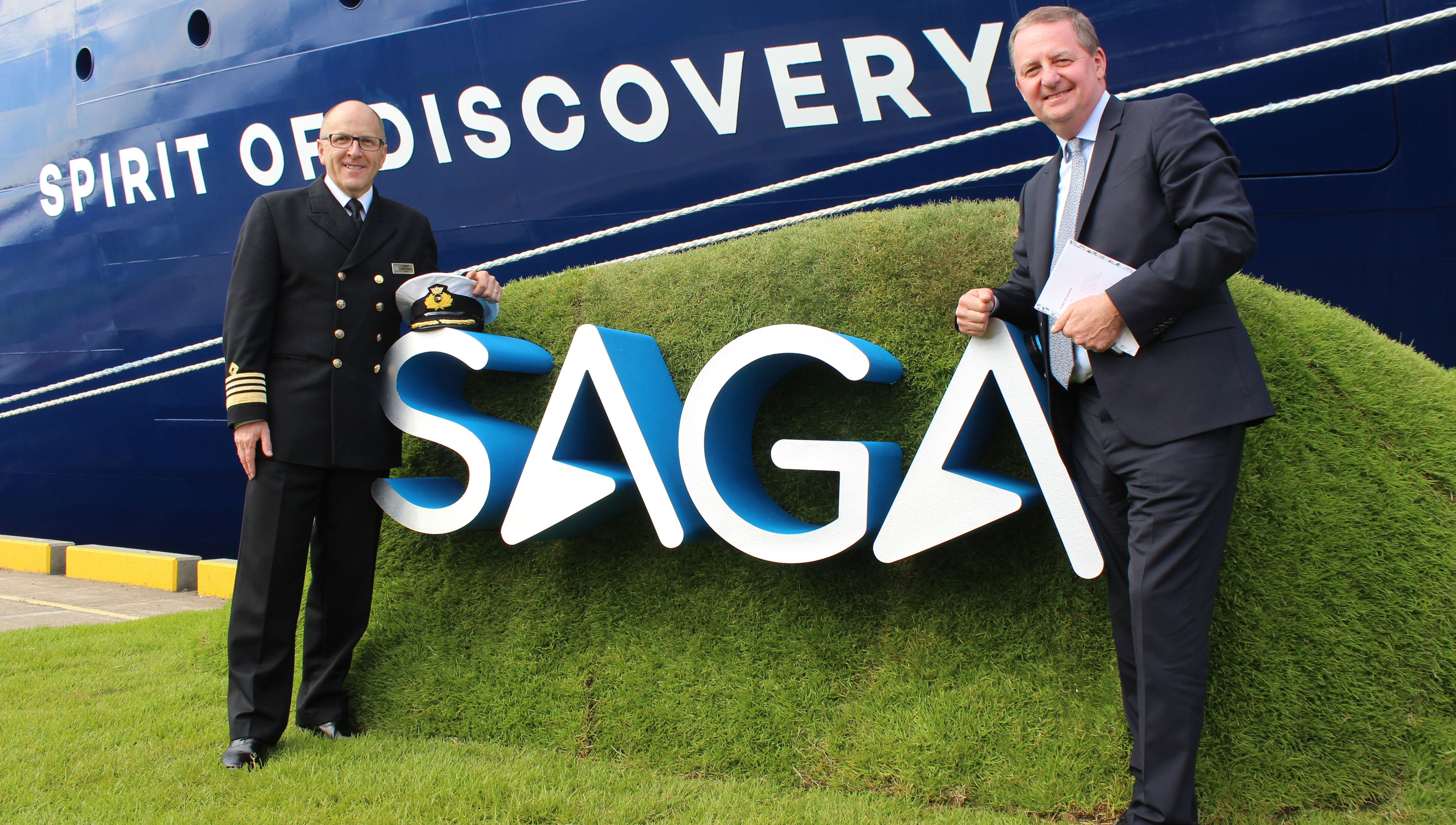 Image:Nautilus general secretary Mark Dickinson attended the ceremony and is pictured here with Captain Julian Burgess, senior master of Spirit of Discovery