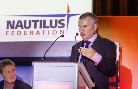 Image:Nautilus director of legal services Charles Boyle seen speaking at the Union's GM23, will be heading up a panel addressing the need for fair working conditions at the ISWAN meeting on maritime recruitment in Helsinki. Image: Brad Wakefield