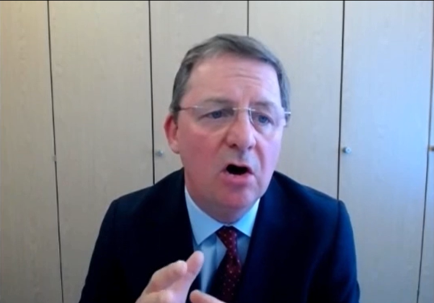 Image:Nautilus general secretary Mark Dickinson addresses the transport select committee