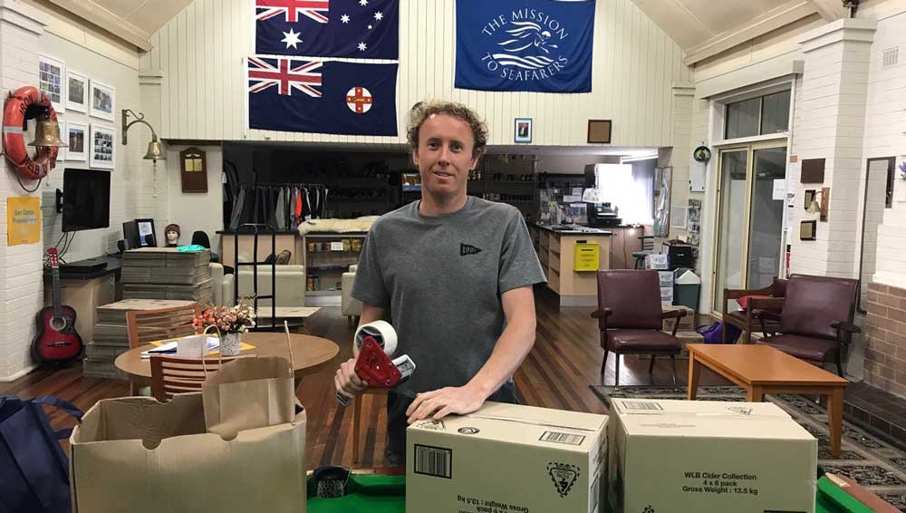 Image:Tug engineer Steve Krinks at the Mission to Seafarers in Port Kembla. Image: Steve Krinks/AIMPE