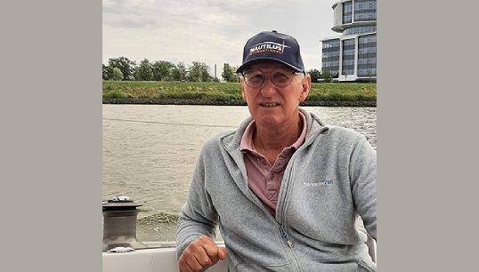 Image:Bridge and lock operator Sieto de Vries who is also a Nautilus Council member. Image: by permission