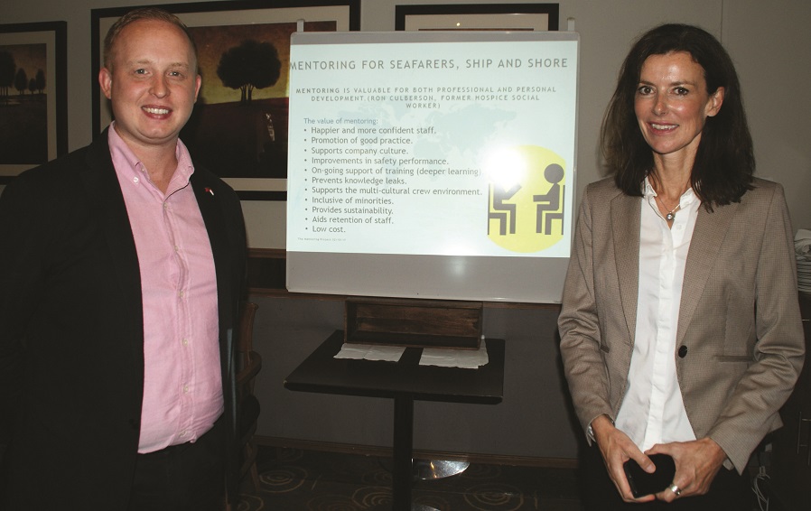 Image:A mentoring for seafarers event underway at the UK branch conference with Danny McGowan (Nautilus) and guest speaker Kate Pike. 