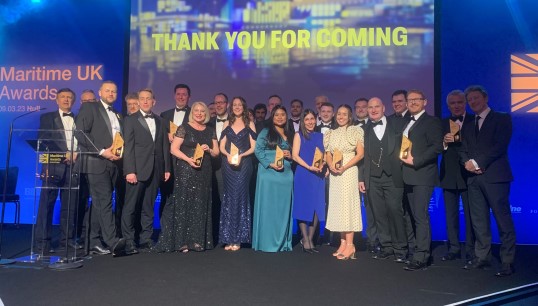 Image:Molvipa 'Molly' Takhiansok (centre, wearing light blue) was recognised for overcoming significant challenges during her cadetship. Image: Maritime UK