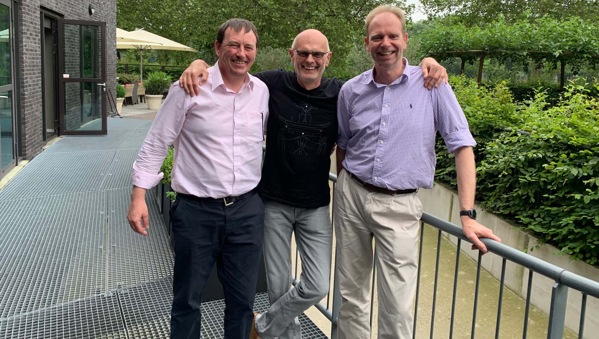 Image:Nautilus Council chair Ulrich Jurgens (centre) and vice chairs Ian MacKenzie (left) and Wilco van Hoboken (right) at a pre-pandemic meeting in Rotterdam.