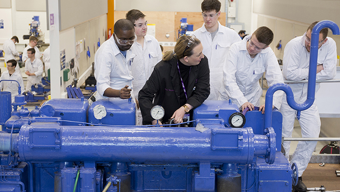 Image:Engineering workshop City of Glasgow College faculty of nautical studies. Image: Mark Turner.