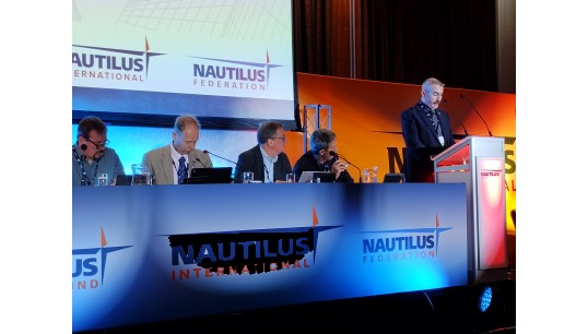 Image:Nautilus member Allan Dickson proposed the motion on tackling the problem of companies 'flagging out' to avoid regulation. Image: Nautilus International