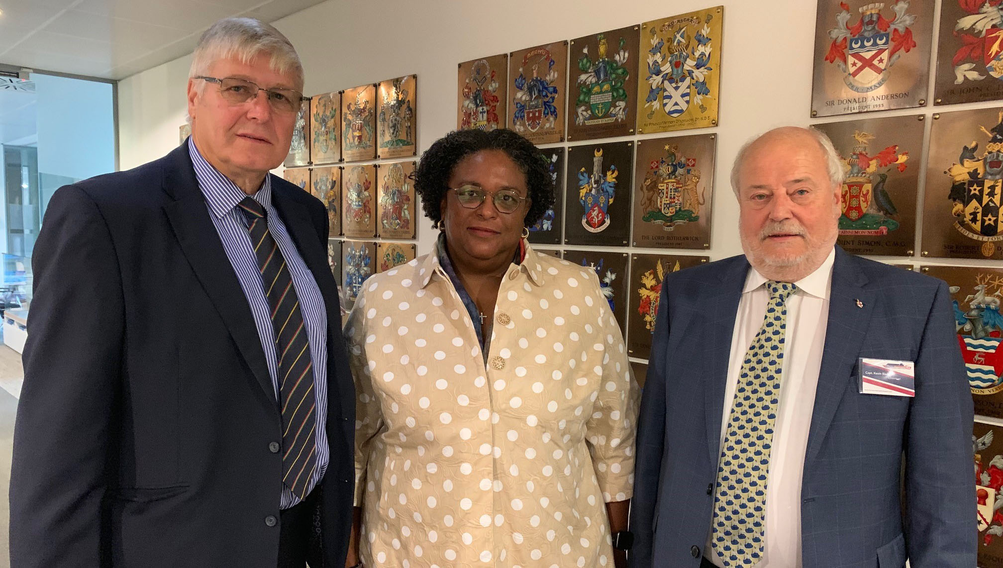 Image:L-R: BMA commercial director Dieter Jaenicke, with the Prime Minister of Barbados Mia Mottley and BMA chairman Kevin Slade