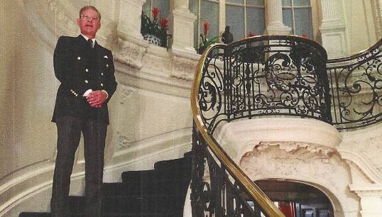 Image:Malcolm Graves outside the former Naval Club at 38 Hill Street, Mayfair. Despite being sold on, the building remains the designated National RNVR War Memorial. Image: Malcolm Graves
