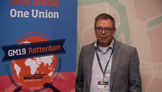 Image:Nautilus International senior national secretary Marcel van Dam. Image: Nautilus International