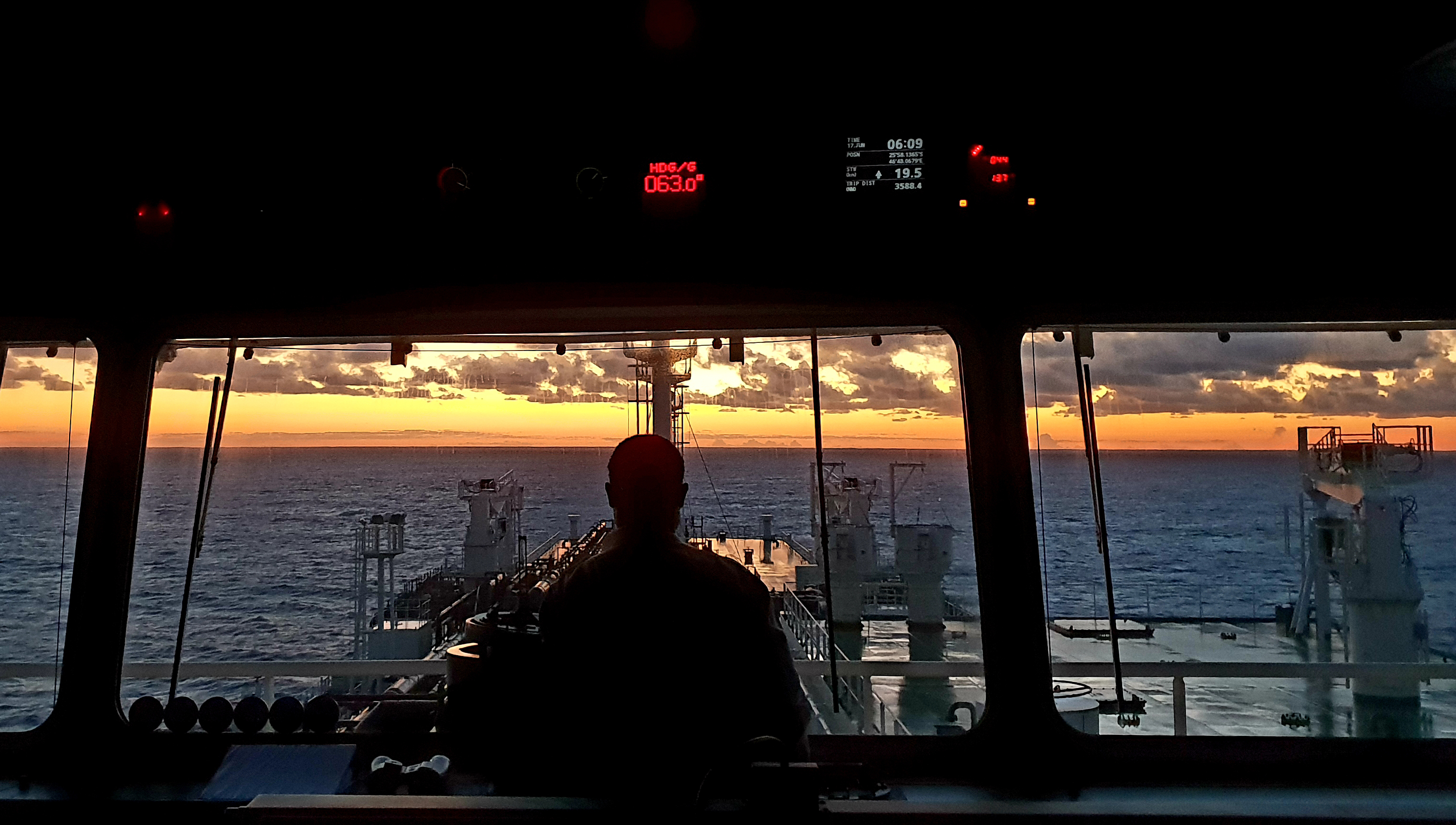 Image:An AB on lookout duties. Image :  Jack Fisher member  - 2019 Nautilus Inmarsat photo competition entry. 