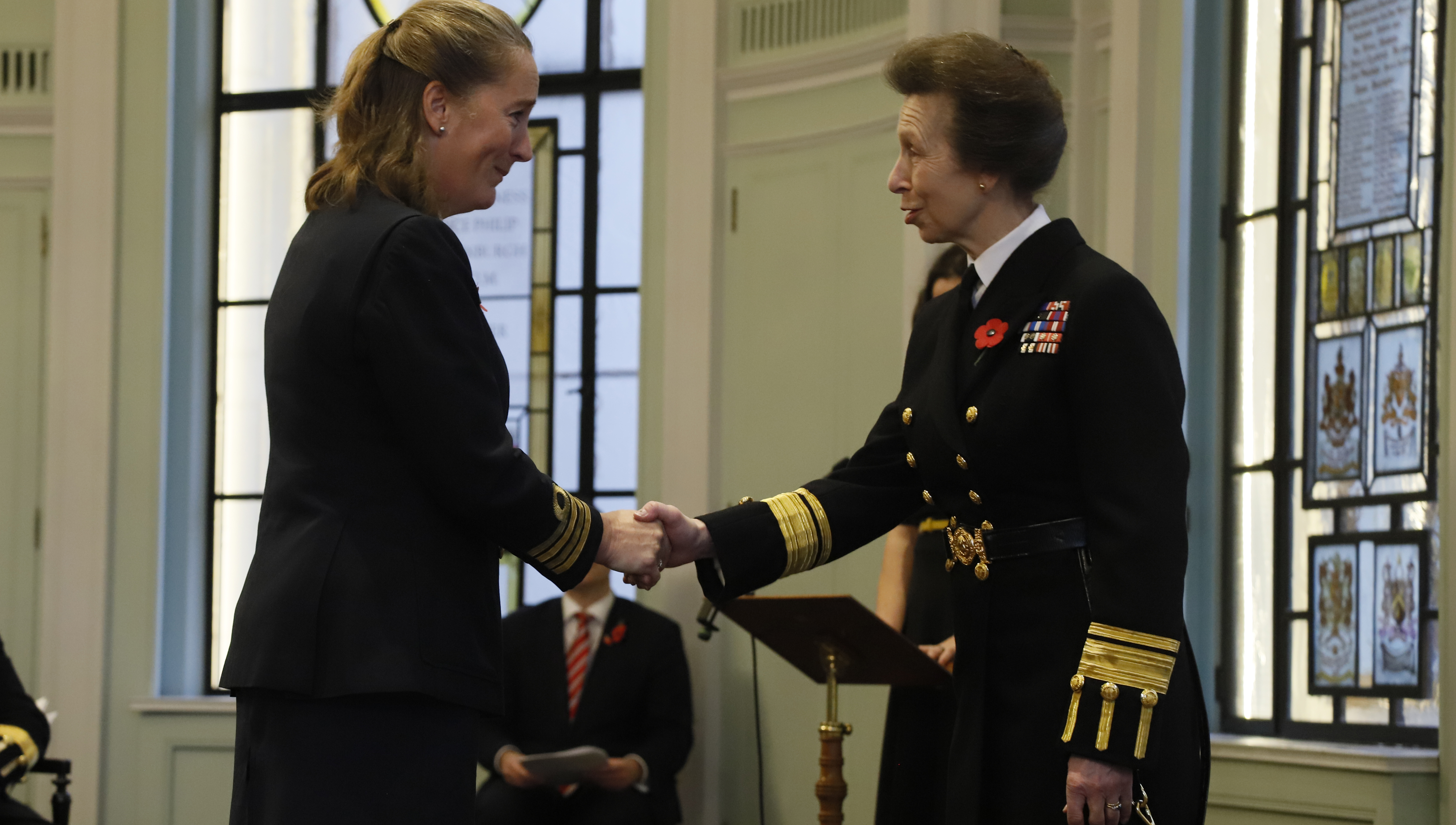 Image:Captain Jessica Tyson being awarded the Merchant Navy Medal by HRH The Princess Royal. Image: Mark Dalton