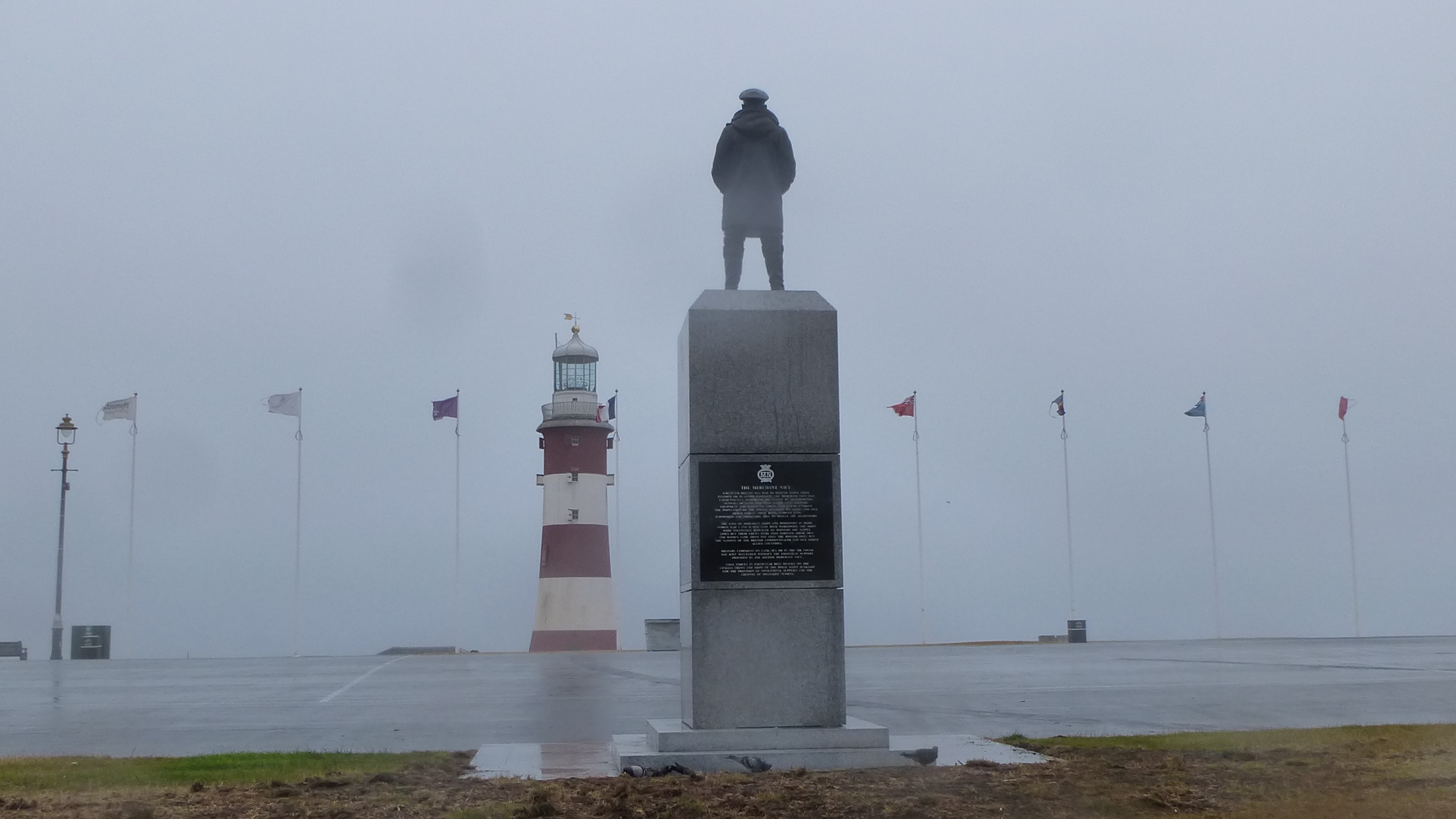 Image:'The watchkeeper': the new Merchant Navy Monument on Plymouth Hoe