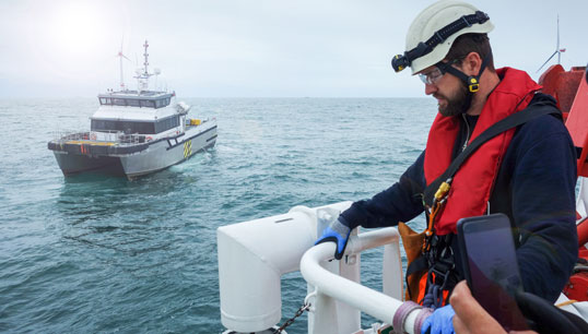 Image:The adverts relate to roles in the North Sea, offshore sector, and even one relating to a mini cruise vessel, where the jobs pay sub-National Minimum Wage daily rates. Image: Offshore worker waiting for a transfer vessel, by Charlie Chesvick/Getty Images