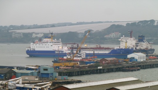 Image:PNTL's Pacific Heron at the Falmouth docks. Image: Wikimedia Commons