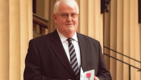 Image:Nautilus former deputy general secretary Peter McEwen with his MBE in 2010. Image: Nautilus International