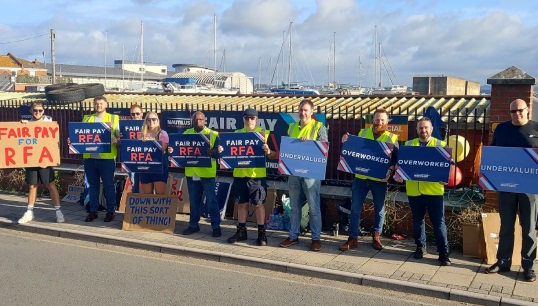 Image:Nautilus members on strike during previous industrial action in 2024. Image: Nautilus International