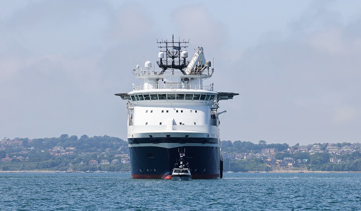 Image:RFA Stirling Castle, during sea trials in Portland, Dorset June 2023. Source: Royal Navy