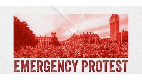Image:The protest is due to take place at 6pm on Monday 22 May in Parliament Square, Central London. Image: TUC