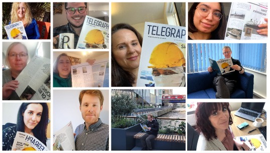 Image:Post a pic with your new Telegraph magazine, like these Nautilus staff. Credit: Nautilus International