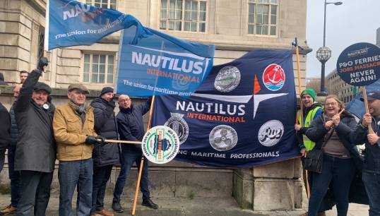 Image:Nautilus was represented at the march. Image: Nautilus International
