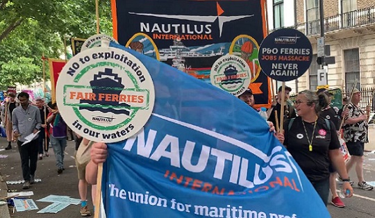 Image:Nautilus members and staff at the TUC 'We Demand Better' rally in central London. Image: Nautilus International 