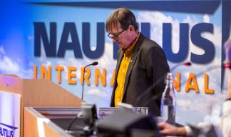Image:Nautilus member Iain MacKenzie proposing the motion Fair ferries in UK waters: 'This motion seeks to explain work already done by Nautilus and support future efforts in defending members’ rights.'