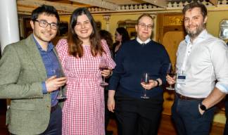 Image:L-R Dinner guest Duncan Wannell with his Nautilus member partner Catherine Caseman and fellow members Nicky Boak and Daniel Askew