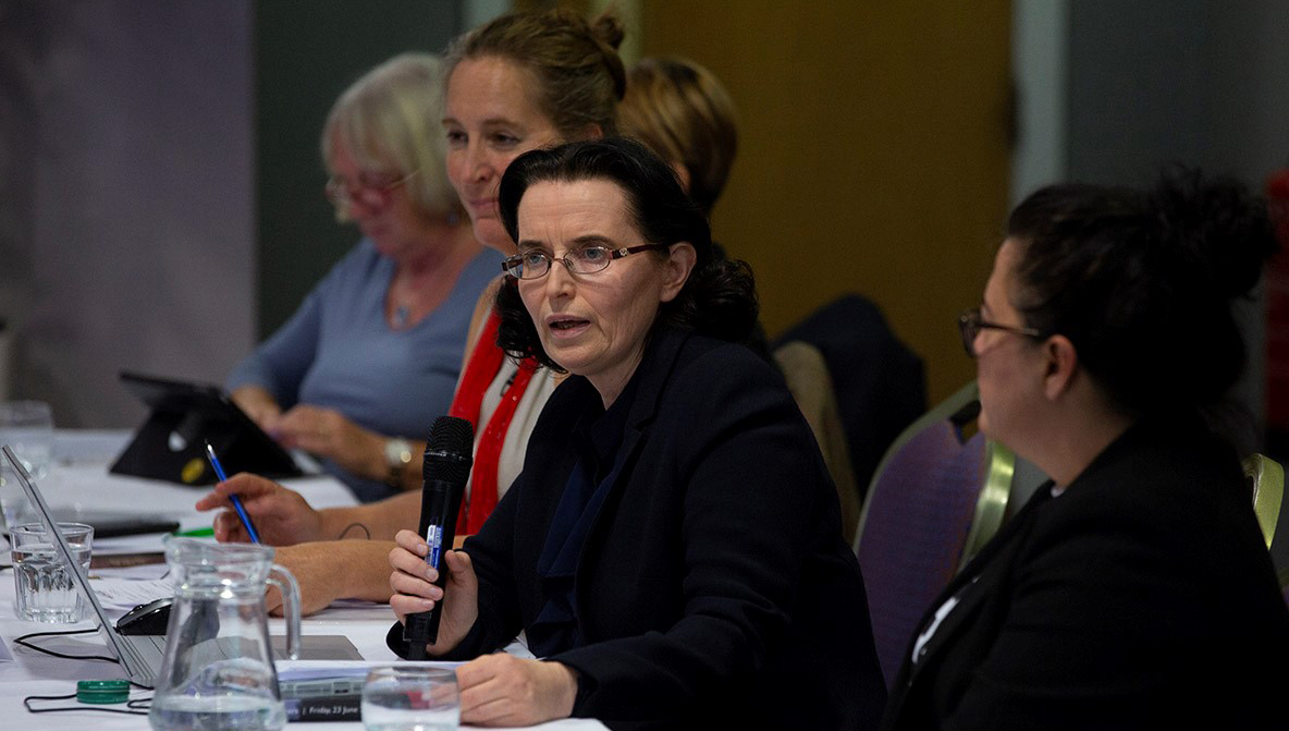 Image:Deidre Fitzpatrick, director of Seafarers Rights International, was among key industry speakers at the UK branch symposium on criminalisation. Image: Colin McPherson.