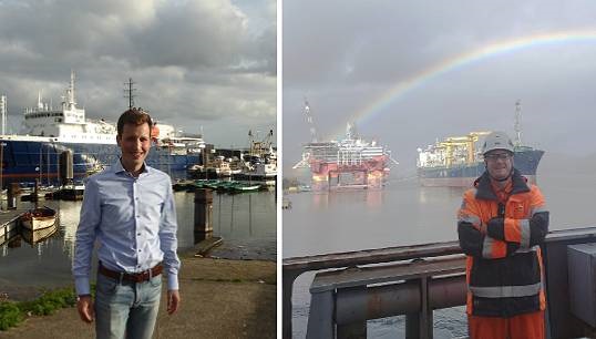 Image:Most socially minded students: L-R: Reinier van Setten, of Vlissingen Maritime School and Roan Landstra of Maritime Institute Willem Barentsz (MIWB) in Terschelling.