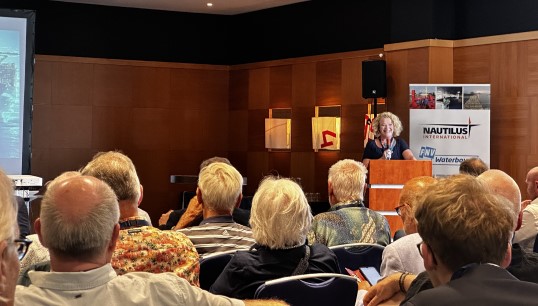 Image:Assistant general secretary Sascha Meijer opening the symposium. Image: Nautilus International