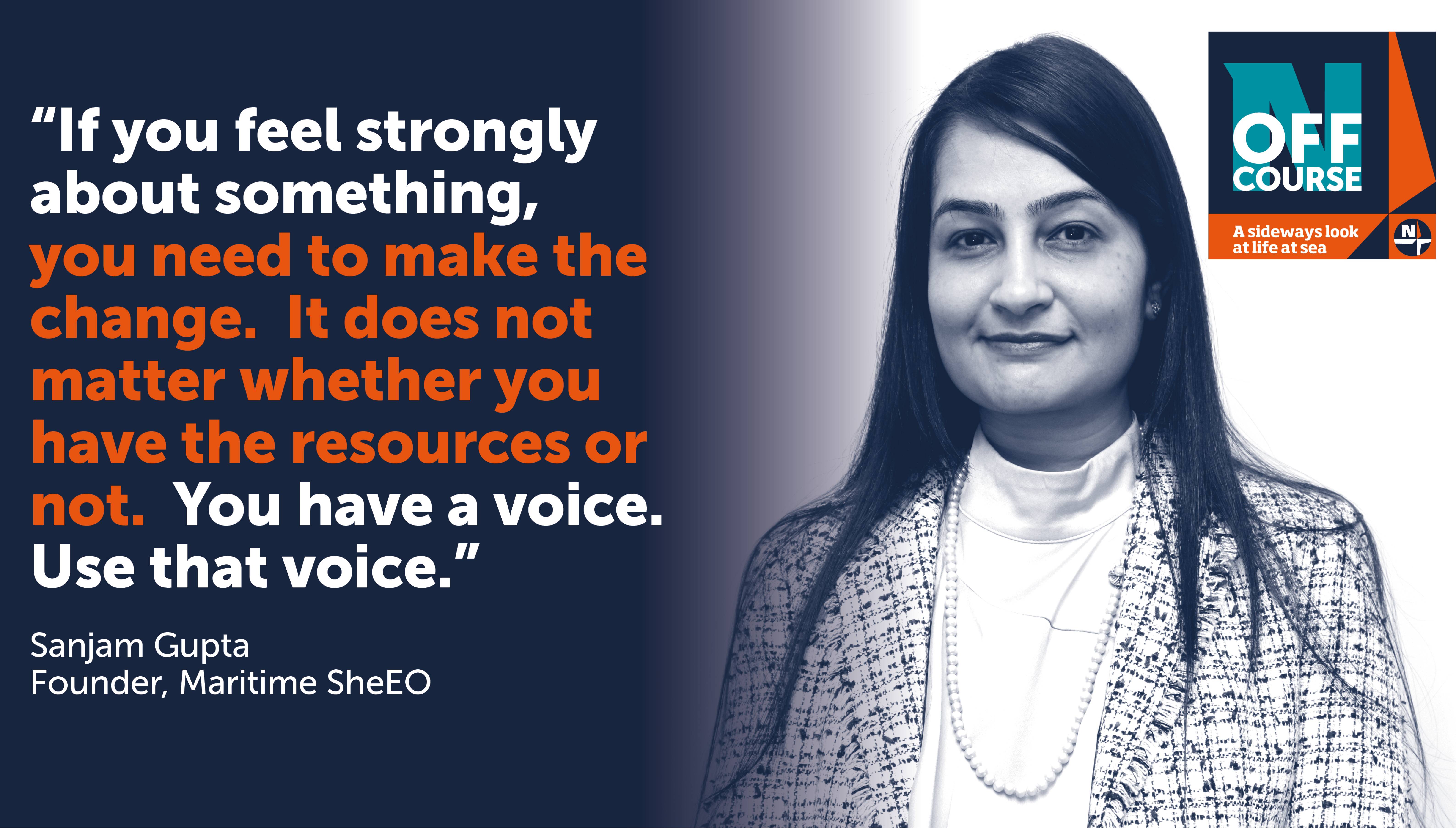 Image:Tune in to the latest Nautilus podcase series Off Course as we talk to Sanjam Sahi Gupta.  Image: Nautilus International/CPL