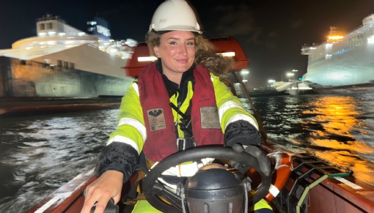 Image:Third officer Scarlett Barnett-Smith is responsible for managing bridge operations, coordinating with the quartermaster to ensure safe passage and ensuring passengers and vehicles are loaded correctly. Images: courtesy Scarlett Barnett-Smith

