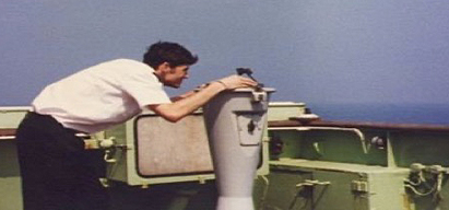 Image:At the compass repeater. Image: Gareth Mathias 