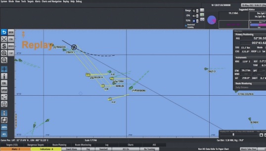 Image:Totem Plus ECDIS System advising on COLREGs Solutions. Image: ECDIS Procedure Guide 2024-2025
