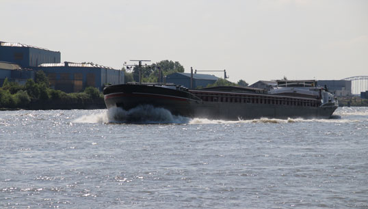 Image:Inland freight ships on the River Lek transport seafreight to harbours in Switzerland and Germany. Image: Getty Images. 