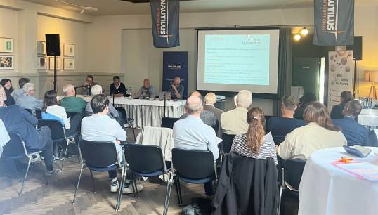 Image:The Nautilus public symposium on the need for fair and transparent working conditions in European port expansions, which was held in Basel, Switzerland. Image: Nautilus International