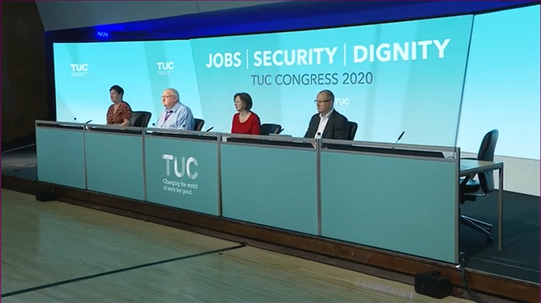 Image:This year's congress took place online, with only the panel appearing together physically