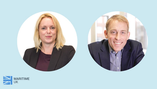 Image:Maritime UK's new chair Sarah Kenny and vice chair Robin Mortimer. Image: Maritime UK